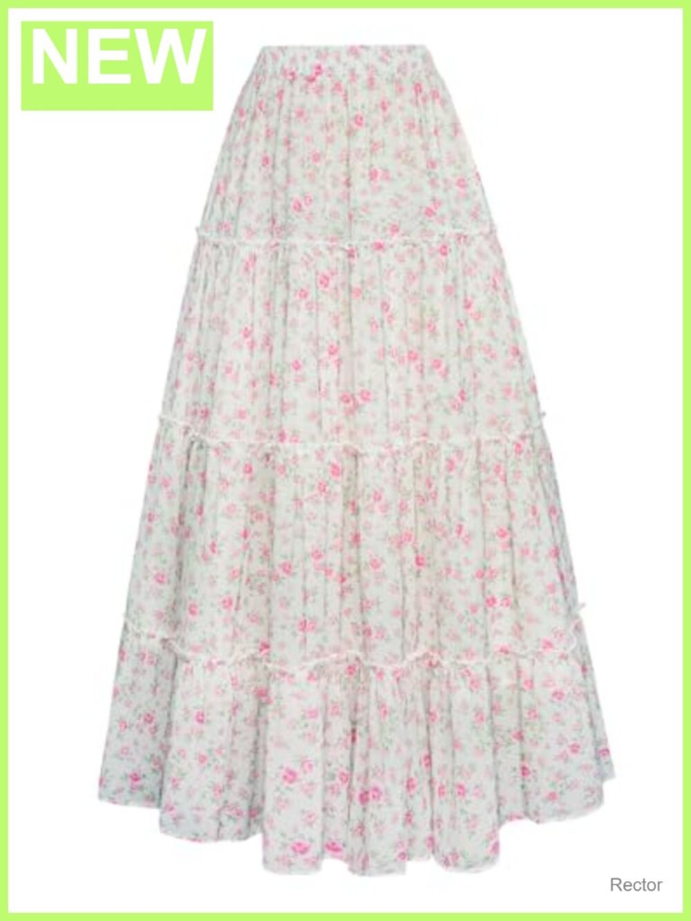 High Waist Floral Tiered Maxi Skirt with Pockets